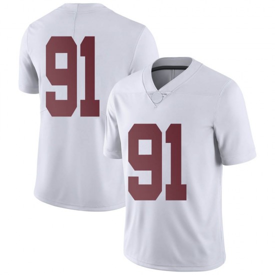 Alabama Crimson Tide Men's Gavin Reeder #91 No Name White NCAA Nike Authentic Stitched College Football Jersey VN16I45NS